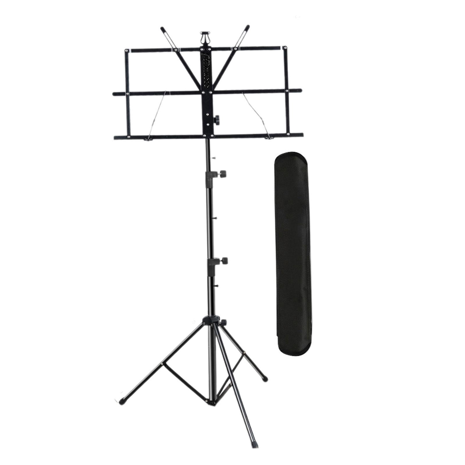 MERIGLARE Sheet Music Stand Height Adjustable Stable Anti Slip Music Note Holder Book Stand for Travel Classroom Orchestra Band Black
