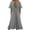 Gray, variant on Diufon Plus Size Womens Dresses Solid Color Crossover Waisted Dress V Neck Short Sleeve Maxi Dress