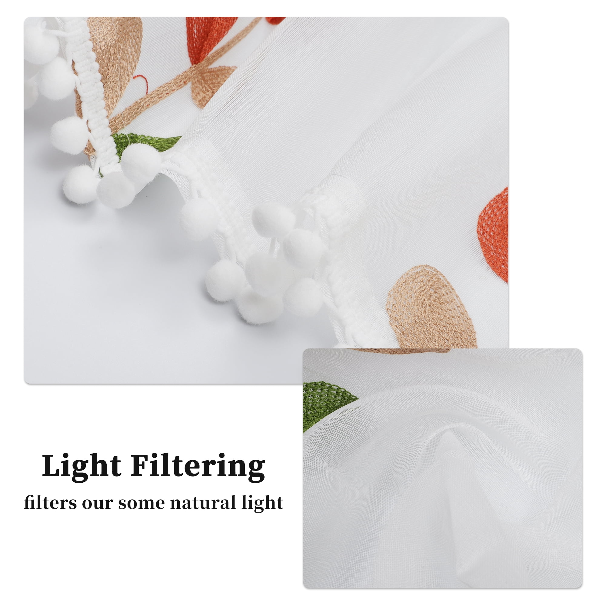 Unique Bargains 2pcs Kitchen Curtains Short Eyelets Net Curtains White 57.09"L x 17.72"W