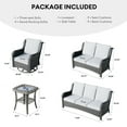 thumbnail image 3 of Ovios 8 Pieces Outdoor Patio Furniture with Swivel Chairs Wicker Patio Sectional Sofa with Loveseat for Backyard, 3 of 6