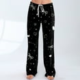 thumbnail image 5 of Hearthz Valentines Day Pajama Pants Women Love Heart Graphic Pj Pants Women Drawstring Wide Leg Holidays Women's Sleep Pants, 5 of 7