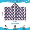 thumbnail image 2 of Dark Purple Cartoon Unicorn Flower Pattern Hooded Bath Towel，50"x30" for Ages 3 To 12 Kids, Quick Dry Lightweight Soft Microfiber Hood Beach Towel Cover Up for Kids, 2 of 7