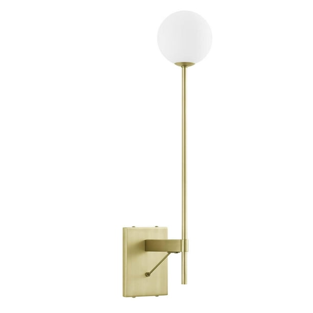 Lámpara de pared Modway EEI-6533-SBR de latón satinado, 22 cm x 11 cm x 61 cm