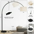 thumbnail image 4 of 82" Tall Arc Floor Lamps for Living Room, Large Floor Lamp with Length Adjustable, Modern Curved Floor Lamp, Corner Lamp for Dining Room, Office, Black, 4 of 13