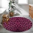 thumbnail image 4 of 3ft Washable Round Rug, Retro Pink Leopard Non-Slip Circle Area Rug for Bedroom Bedside, Abstract Classic Texture Soft Indoor Floor Mat for Home Decor, 4 of 9