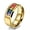 Gold, variant on 8mm Rainbow Crystal Stainless Steel Band Womens Black Gold Silver Ring Size 5-12