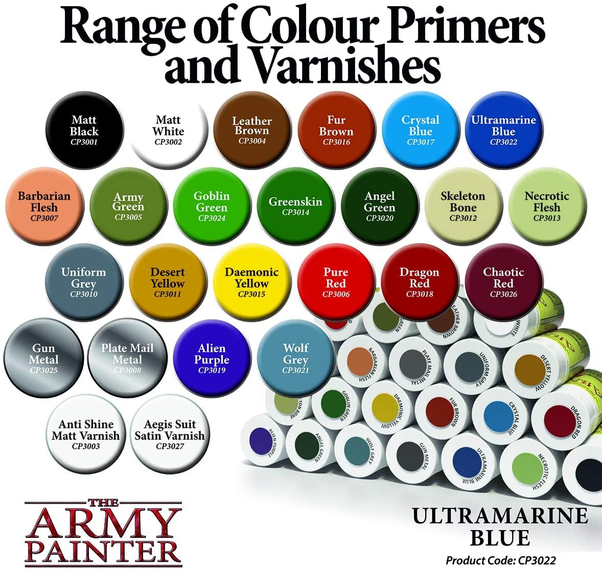 The Army Painter Color Primer Spray Paint, Ultramarine Blue, 400ml