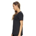 thumbnail image 2 of Expert Brand Women's USA-Made MoCA V-Neck Cotton Blend T-Shirt, Black, Small, 2 of 5