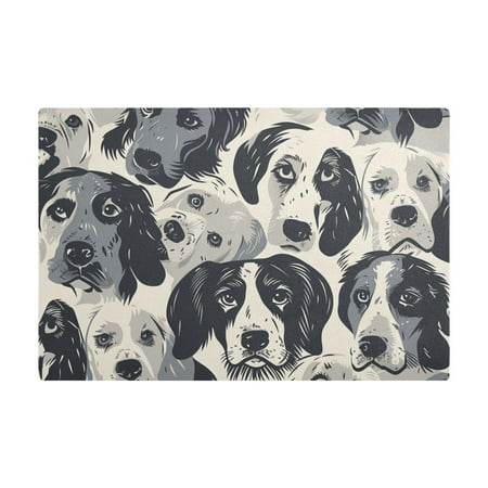

Dish Drying Mat Microfiber Kitchen Dish Pad Counter Absorbent Drainer Rack 12 x18 Hand Drawn Dogs