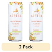 (2 pack) Aspire Healthy Energy Drinks Mango Lemonade Single Can 12 fl oz