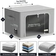 thumbnail image 4 of Sorbus Storage Bins with Metal Frame - Stackable & Foldable Clothes Organizer Bags - Oxford Fabric Storage Containers with Large Clear Window & Carry Handles Organization for Bedding Linen & Clothing, 4 of 7
