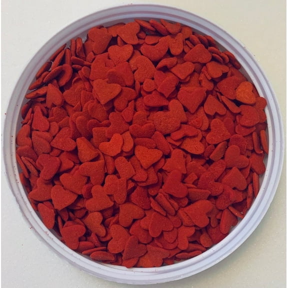 Jumbo Red Heart Confetti Valentine Edible Cake Cupcake Cookie Sprinkles 4.2 oz.