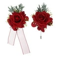 thumbnail image 1 of Conjunto de Corsage de Muñeca Roja y Boutonnieres Uxcell, Corsage de Flores Artificiales para Boda Novia Novio Ceremonia Aniversario Baile Fiesta, 1 of 6