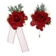 thumbnail image 1 of Conjunto de Corsage de Muñeca Roja y Boutonnieres Uxcell, Corsage de Flores Artificiales para Boda Novia Novio Ceremonia Aniversario Baile Fiesta, 1 of 6