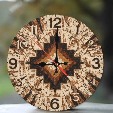 Vintage Style Wall Clock Distressed Beige Brown Decor 10-Inch Silent Wooden Wall Clock, Battery Operated (AA Batteries Not Included), Artistic Home Decor
