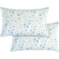 thumbnail image 6 of Elegant Comfort 6-Piece Sheet Set - 1500 Series Hotel Quality Microfiber - Deep Pocket, Wrinkle Resistant 6-Piece Floral Bed Sheet Set, King, Laurel Blue, 6 of 7