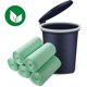 thumbnail image 1 of Bolsas de basura orgánicas, bolsas de basura de cocina de almidón de maíz 100% reciclables y degradables utilizadas en cocinas, salas de estar. (5 Rollos De 100 Piezas, Verde)50*60cm Afortunado Sencillez, 1 of 3