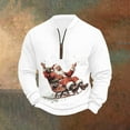 thumbnail image 2 of BiZtdJrK Mens Christmas Sweatshirts Casual Quarter Zipper Pullover Tops Funny Santa Print Long Sleeve Shirts, Multicolor, S, 2 of 6