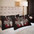 thumbnail image 2 of MKHERT Electric Guitar Skull Roses Musical Rock Pillowcase Pillow Protector Cushion Cover 20x30 inch,Set of 2, 2 of 2
