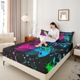 thumbnail image 4 of Castle Fairy Female Men Gradient Video Game Queen Sheet Sets,Abstract Ombre Gamer Bed Set, 4 of 7