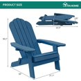 thumbnail image 3 of YITAHOME Folding Adirondack Chair, Heavy Duty Foldable Plastic Outdoor Chairs with Rotatable Cup Holder, Oversized Fold up Fire Pit Chairs for Garden Lawn Yard Patio Deck Pool Porch Beach, 3 of 8