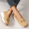 thumbnail image 2 of Women's Platform Wedge Slip on Penny Loafers Bow Casual Leather Chunky Walking Shoes for Work Spring Fall, 2 of 6
