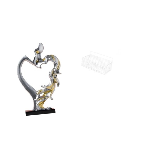 Estatua de pareja,Figura de pareja besándose,regalo de boda moderno,Cesta de almacenamiento colgante,Cesta de almacenamiento para gabinete organizador de pared colgante,Estantes de pared con