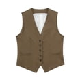 thumbnail image 1 of CHOK Hauts pour Femmes Gilet en Lin Mélangé Décontracté pour Femmes 2023 Rose, 1 of 7