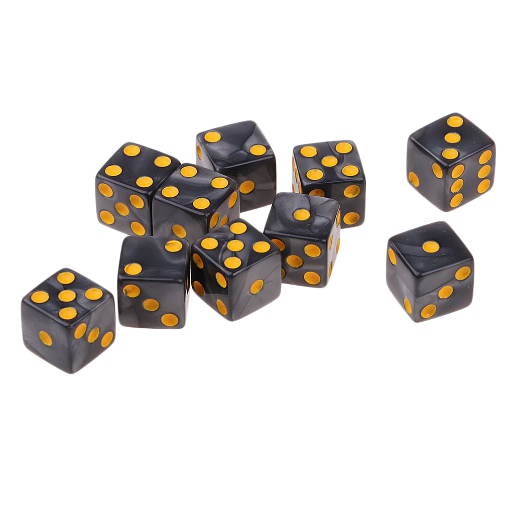 10Pcs Orange Square Six Sided D6 Dice Toys Dotted for MTG TRPG DND Play Gift 