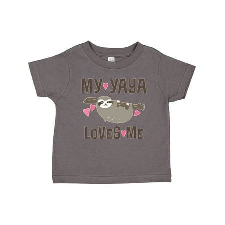 

Inktastic My Yaya Loves Me Sloth Gift Toddler Toddler Girl T-Shirt