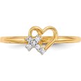 thumbnail image 3 of 14K Yellow Gold Heart With Cz Cross Ring (Size 7) Made In United States r593, 3 of 5