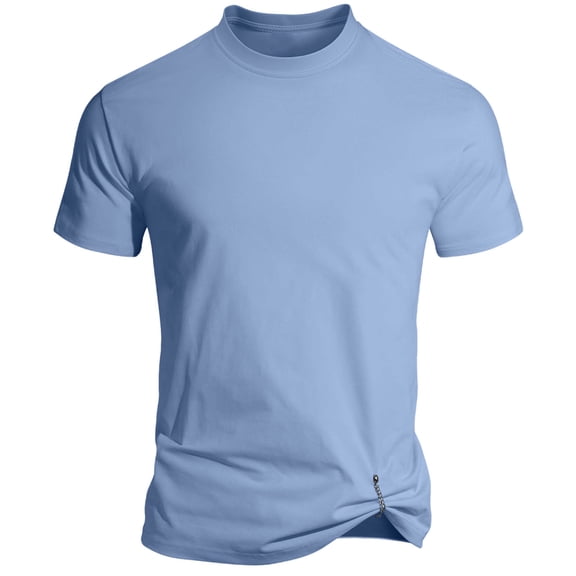 Ohufall Mens T-Shirts Sports Summer Tee Shirts Workout Solid Color Everyday Crew Neck Pullover Short Sleeve Shirts for Men