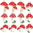 thumbnail image 2 of 1box 24pcs 4 styles Alloy Enamel Pendants Cadmium Free & Lead Free Mushroom Light golden Red 6pcs/style, 2 of 9