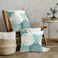 thumbnail image 4 of Teal White Pillow Covers 16x16 Inch Set of 2 Dahlia Floral Decorative Throw Pillows For Couch Geometry Flowers Modern Pillow Cases Farmhouse Decor For Sofa Couch Porch Patio Living Room Outdoor, 4 of 6