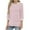 Pink, variant on TAGOLD Womens Sweater Tops,Casual Plus Size Fall Tops Blouse for Womens,Women's Print Color 3/4 Sleeve Round-neck Pullover Fashion Blouses Top Army Green XXL