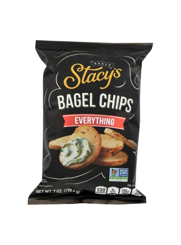 Stacy's Pita Chips Bagel Chips - Everything - Case of 12 - 7 oz