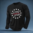 thumbnail image 2 of CUSTG Men T-Shirts Casual Sporty Patriotic Long Sleeve T Shirt Athletic Fit Crew Neck Tops Daily Workout Activities Celebrate America's 250th Anniversary Relaxed Fit 1776-2026 4th Of July Tee, 2 of 5