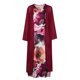 thumbnail image 3 of Vestido HUOGUO de dos piezas de chifón con estampado floral casual para mujer, 3 of 4