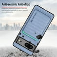 thumbnail image 2 of Cutyskin Carbon Fiber Texture PU Leather Case for Google Pixel 7a, with Detachable Card Holder, Compatible Magsafe Charging, Ultra Thin Design Shockproof Phone Case for Google Pixel 7a, Blue, 2 of 7