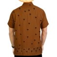 thumbnail image 2 of HAPPY BAY Men's Button Down Hawaiian Shirt Stylish Beach Short Sleeves Aloha Party Casual Tops Summer Funky Holidays Shirts 4XL Brown_W831, 2 of 4