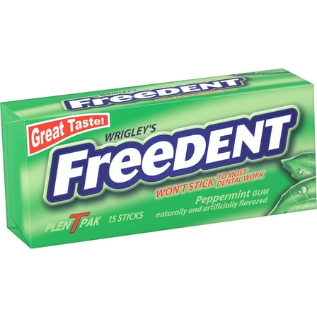 Wrigley's Freedent, Peppermint Chewing Gum, Single Pk