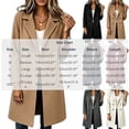 thumbnail image 3 of QIYAGBSA Trench Coat Women Soft Notched Lapel Collar Double Breasted Mid Length Long Sleeve Lightweight Lined Fall Casual Outerwear with Patch Pockets (Navy, 2XL), 3 of 5