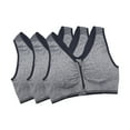 thumbnail image 1 of Qarigey Sujetador deportivo para mujer, suave y cómodo, 3 piezas, para ocasiones ampliamente aplicables, sin aros, para poscirugía Ropa interior Gris L, 1 of 6