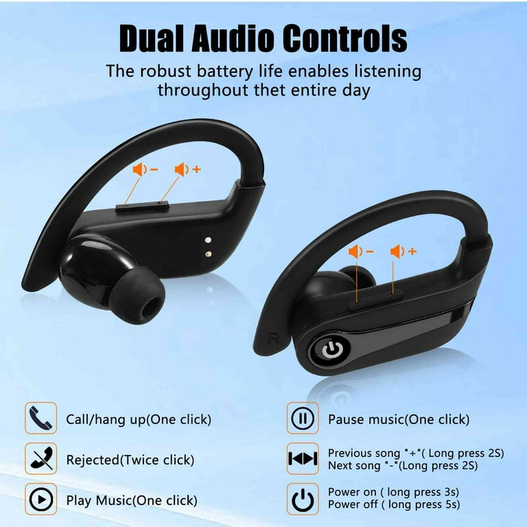 UX530 Wireless Earbuds for Amazon Fire HD 10 2021 with Immersive Sound True 5.0 Bluetooth in Ear Headphones with 2000mAh Charging Case Stereo Calls Touch Control IPX7 Sweatproof Deep Bass Walmart