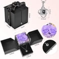 thumbnail image 3 of 2 Preserved Rose with Heart I Love You Necklace - Eternal Rose Birthday Gifts for Women Wife Girlfriend Her Mom Grandma on Festivals Gifts Christmas Valentines Mothers Day Anniversary(Light Violet), 3 of 7