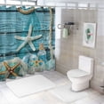 thumbnail image 7 of Orinice  Nautical Shower Curtains for Bathroom, Beach Seashell Starfish Shower Curtain, 3D Coastal Shower Curtain Decorative with 12 Hooks Waterproof Washable  36x72, 7 of 7