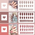 thumbnail image 1 of Uñas postizas largas mate puntas de uñas postizas ovaladas puras uso diario fecha fiesta prensa en uñas para mujeres y niñas Xemadio HMHZ346-2, 1 of 5