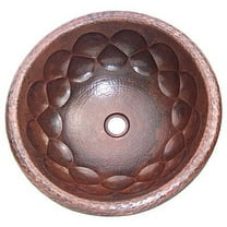 Hammered Round Drops Bathroom Copper Sink