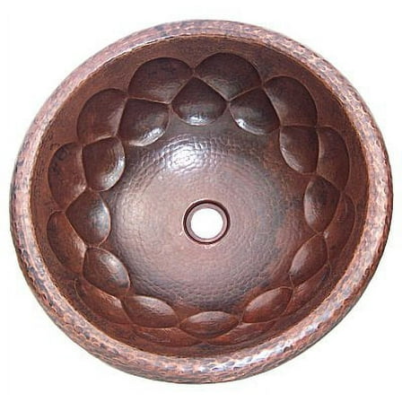 Hammered Round Drops Bathroom Copper Sink