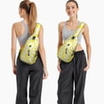 thumbnail image 6 of Bright Yellow Lemon Print Sling Backpack, Cute Summer Fruit Design Crossbody Daypack with Retro Vintage Floral Patterns, Lightweight and Adjustable Strap, 6 of 6